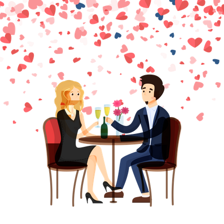 Romantic Dinner Date Illustration