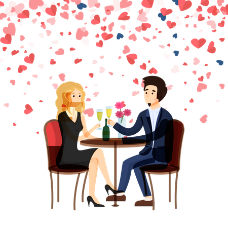 Romantic Dinner Date  Illustration