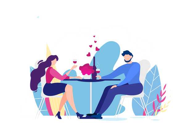 Romantic Dinner Date  Illustration