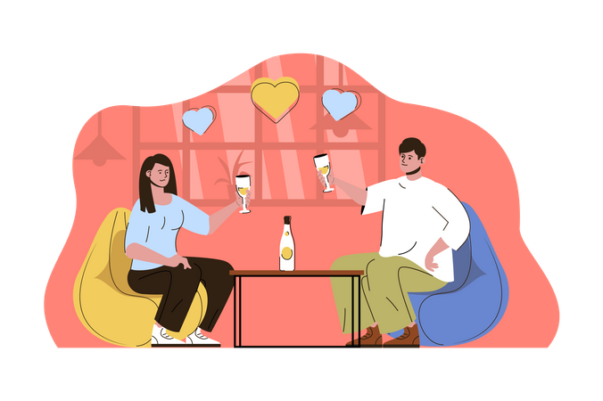 Romantic dinner  Illustration