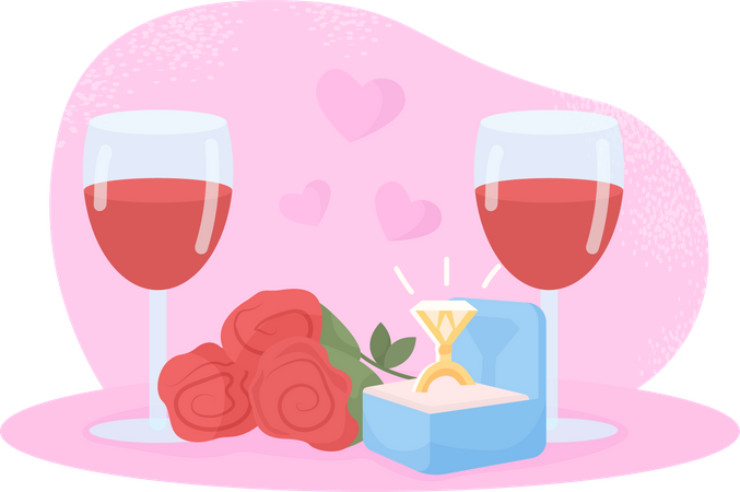 Romantic dinner  Illustration