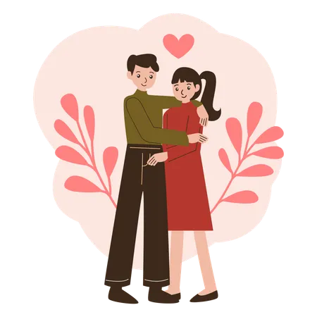 Romantic Hug  Illustration