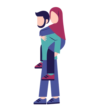 Romantic Islamic Couple  Illustration