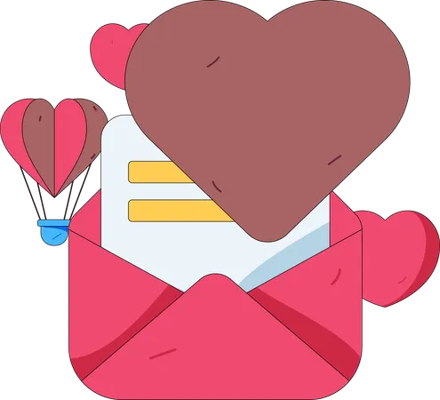 Romantic Letter  Illustration