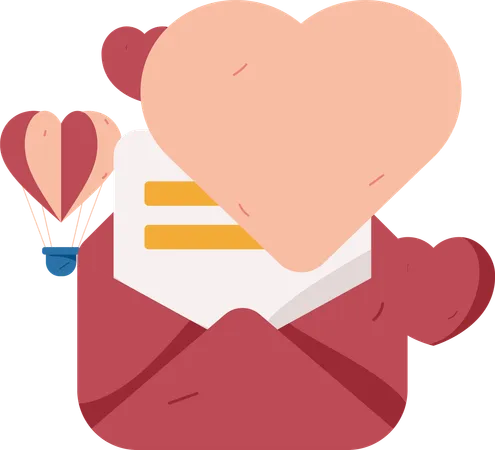 Romantic Letter  Illustration