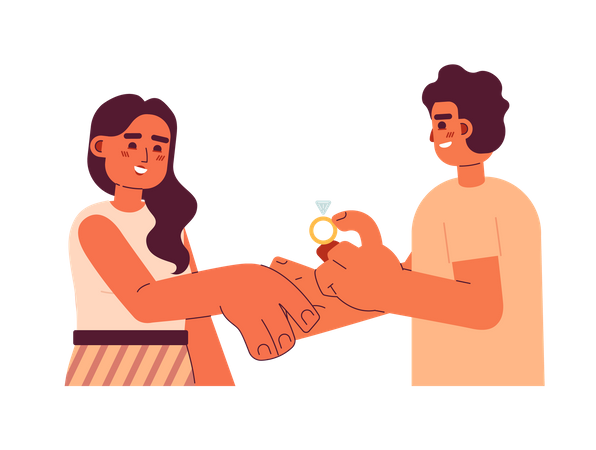 Romantic marriage proposal  Illustration