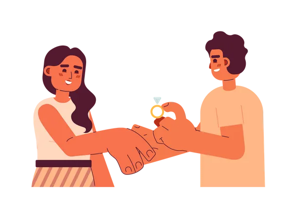Romantic marriage proposal  Illustration