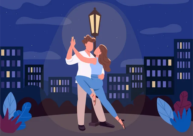 Romantic night  Illustration