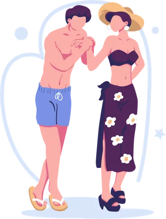 Romantic relationships flat style illustration vector design  Illustration