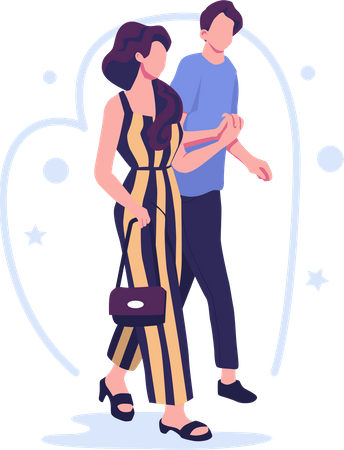 Romantic relationships flat style illustration vector design  Illustration