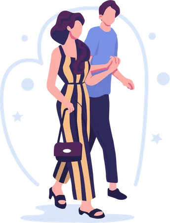 Romantic relationships flat style illustration vector design  Illustration