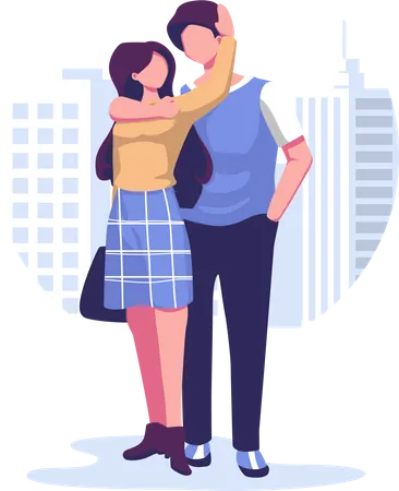 Romantic relationships flat style illustration vector design  Illustration