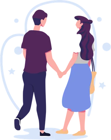 Romantic with hand in hand  Illustration