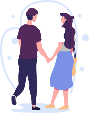 Romantique main dans la main  Illustration