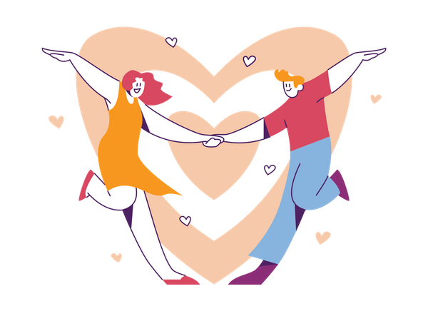 Romantisches Paar  Illustration