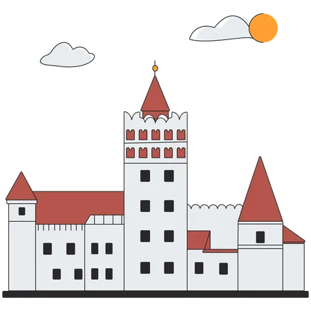 Romênia - Castelo de Bran (Castelo do Drácula)  Ilustração