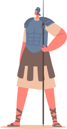 Römischer Soldat mit Speer  Illustration
