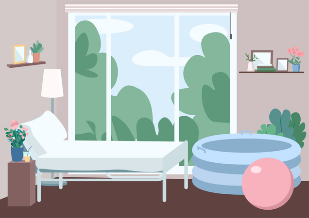 Room for home childbirth  Illustration