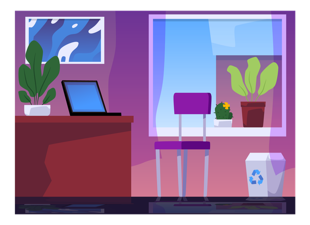 Room interior freelance workspace  Illustration
