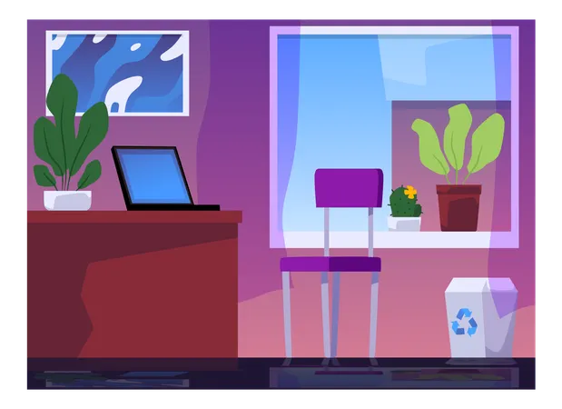Room interior freelance workspace  Illustration