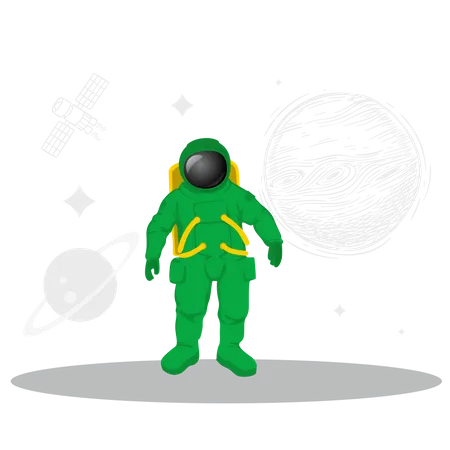 Astronauta en ropa espacial.  Ilustración