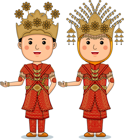 Ropa de pareja Mandailing Batak  Ilustración