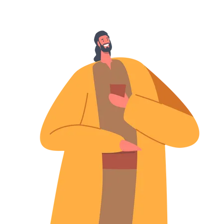 El antiguo personaje masculino israelita usa ropa tradicional  Ilustración