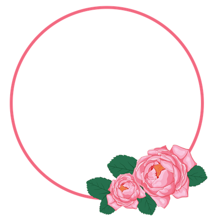 Rose rose avec couronne  Illustration