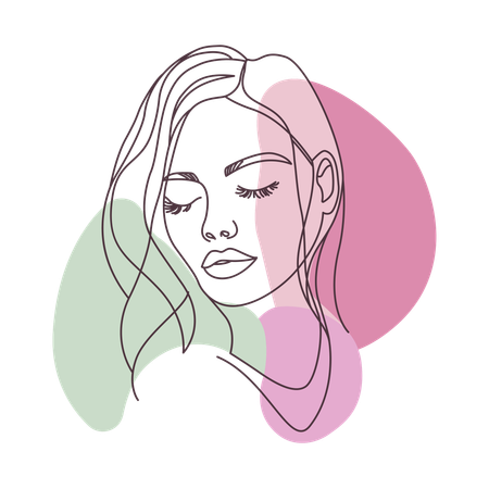 Rosto de menina linda  Ilustração