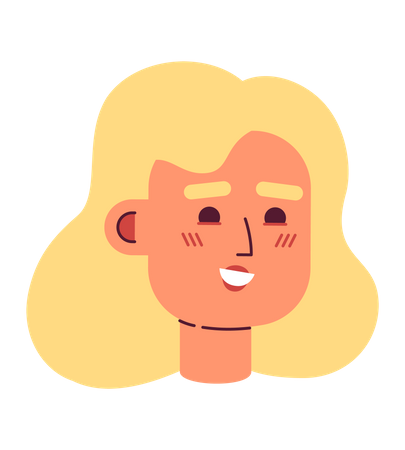 Rosto de mulher jovem feliz  Ilustração