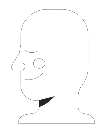 Rosto humano pacífico em perfil lateral  Ilustração