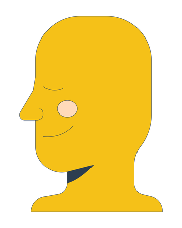 Rosto humano pacífico em perfil lateral  Ilustração