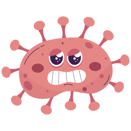 Rosto vermelho de micróbio irritado  Illustration