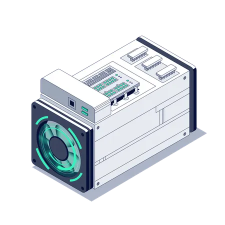 Rotating fan of asic  Illustration