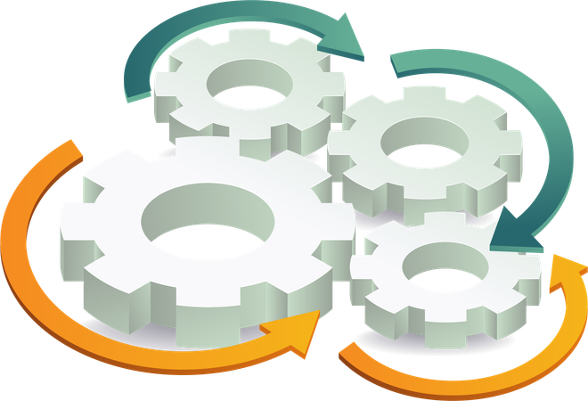 Rotating gears  Illustration