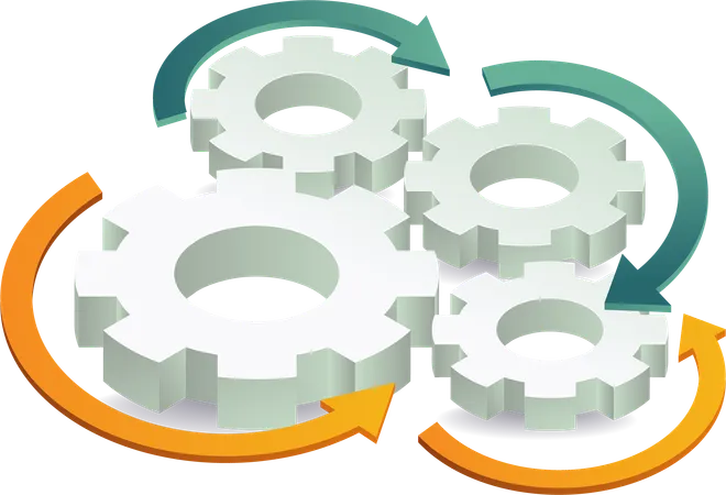 Rotating gears  Illustration