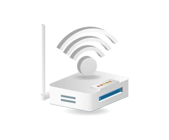 Roteador de rede wi-fi  Ilustração