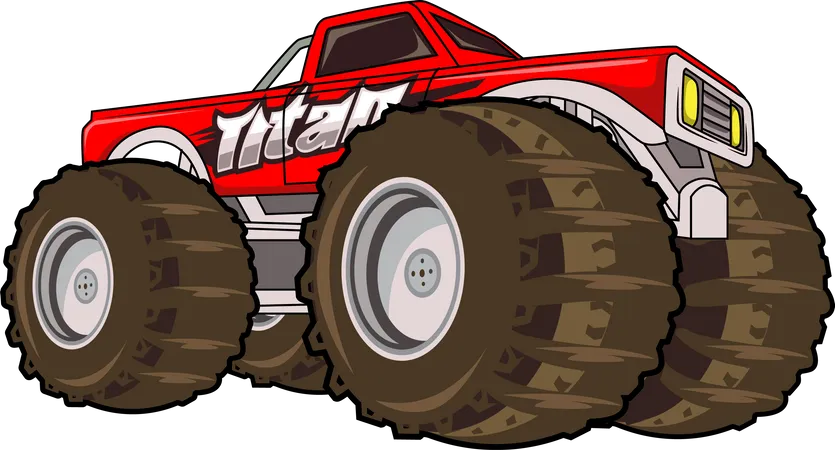 Roter Monstertruck  Illustration