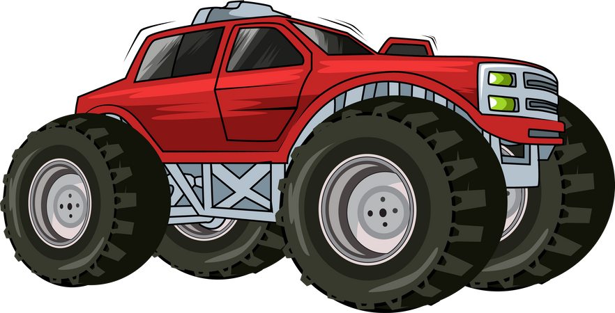 Roter Monstertruck  Illustration