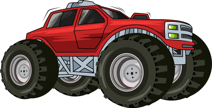 Roter Monstertruck  Illustration