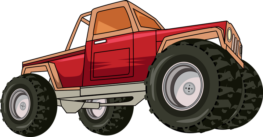 Roter Monstertruck  Illustration