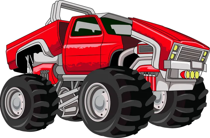 Roter Monstertruck  Illustration