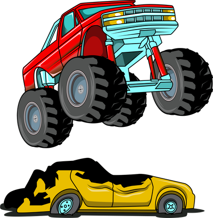 Rotes Monstertruck-Auto  Illustration