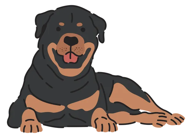 Chien rottweiler  Illustration