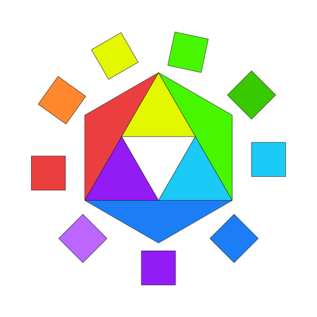 Roue de théorie des couleurs RVB dans la conception graphique  Illustration