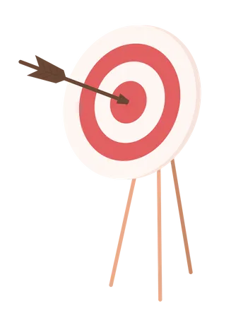 Round bullseye target with arrow Illustration
