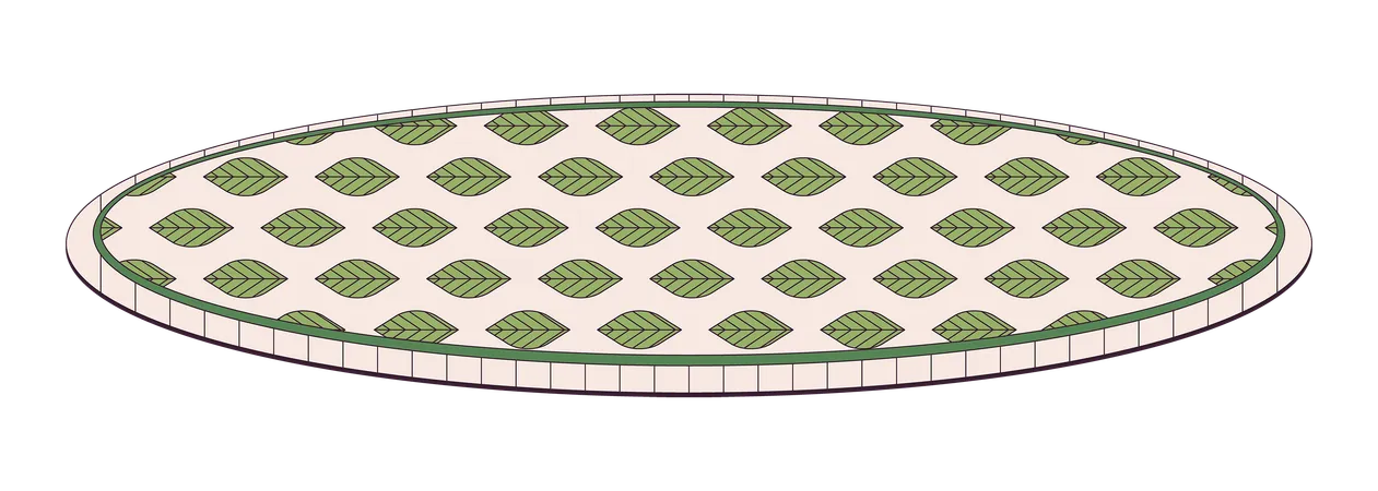 Round carpet leaf pattern  Illustration