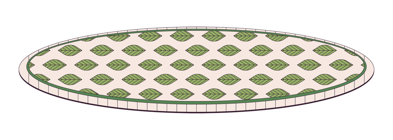 Round carpet leaf pattern  Illustration