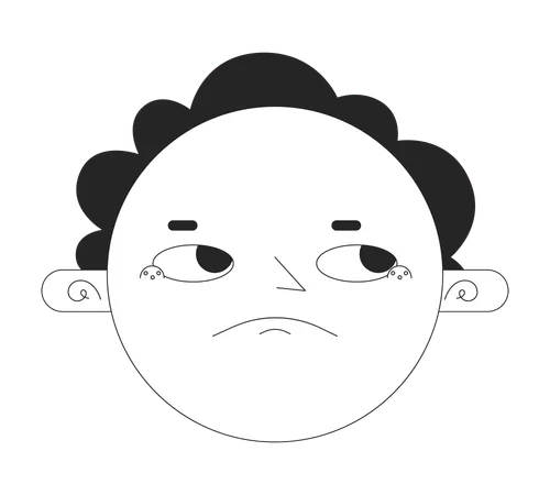 Round face disappointed  Illustration