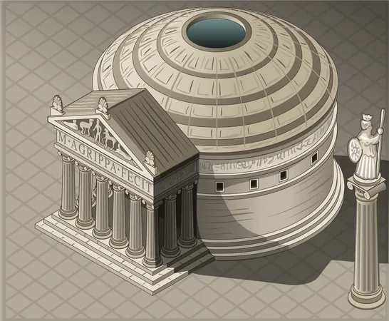 Round shaped Ancient Building Illustration